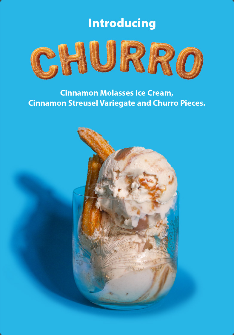Churro 14% super-premium ice cream